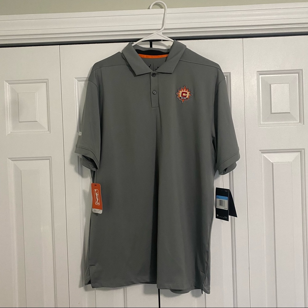 Slate gray Connecticut Sun WNBA Nike Polo; Size M; NEW WITH TAGS